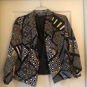 Geometric print blazer